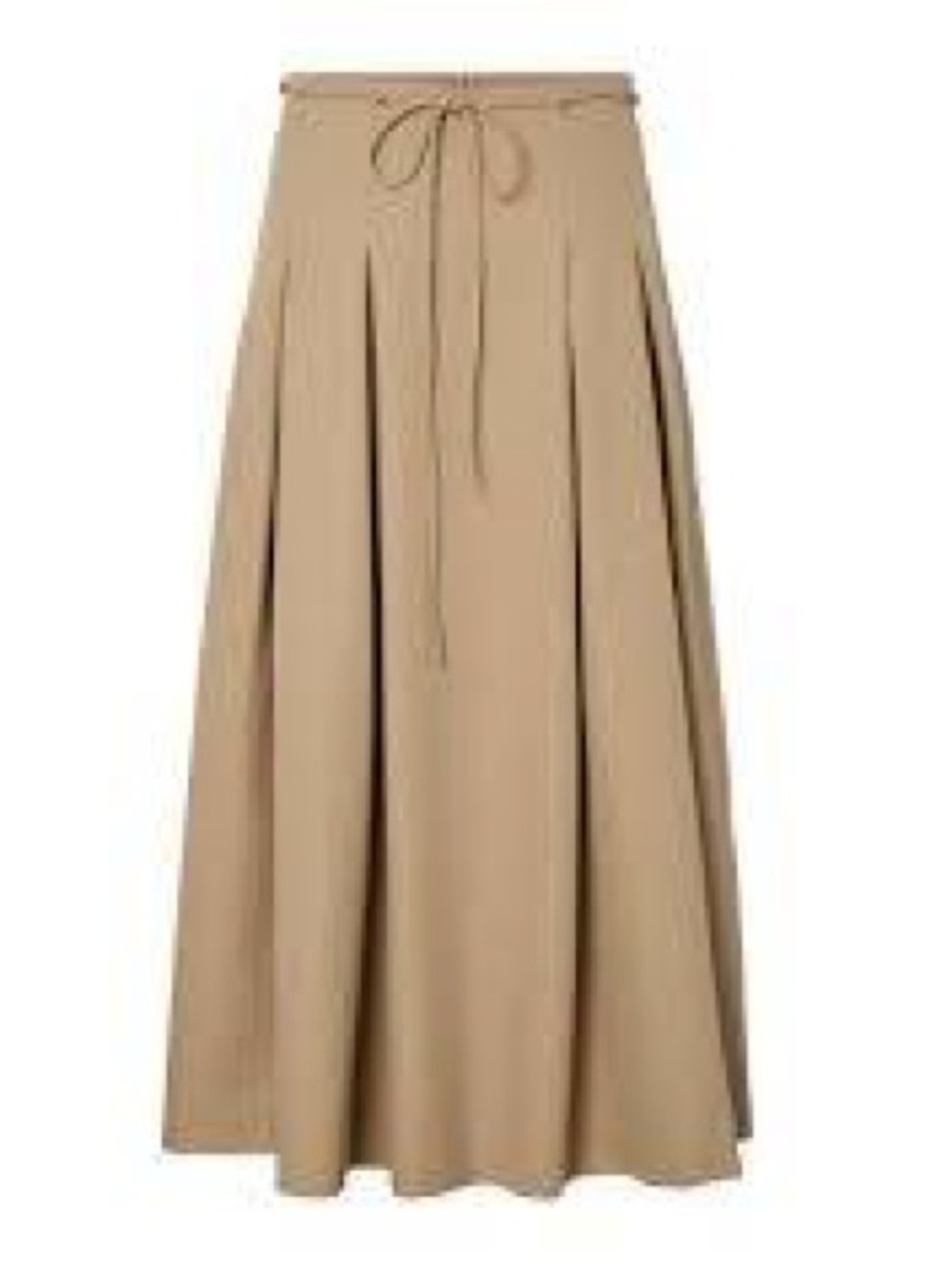 Neutral Drawstring Maxi Skirt in Beige